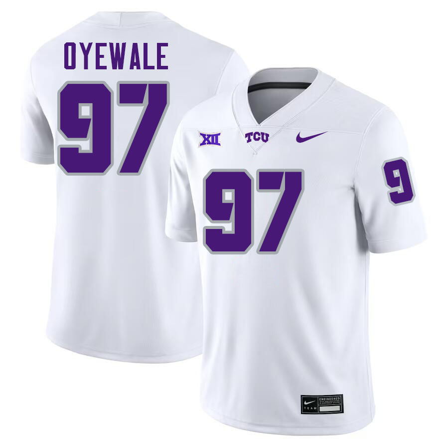 #97 Paul Oyewale TCU Jersey,Texas Christian University Horned Frogs Football Jersey-White
